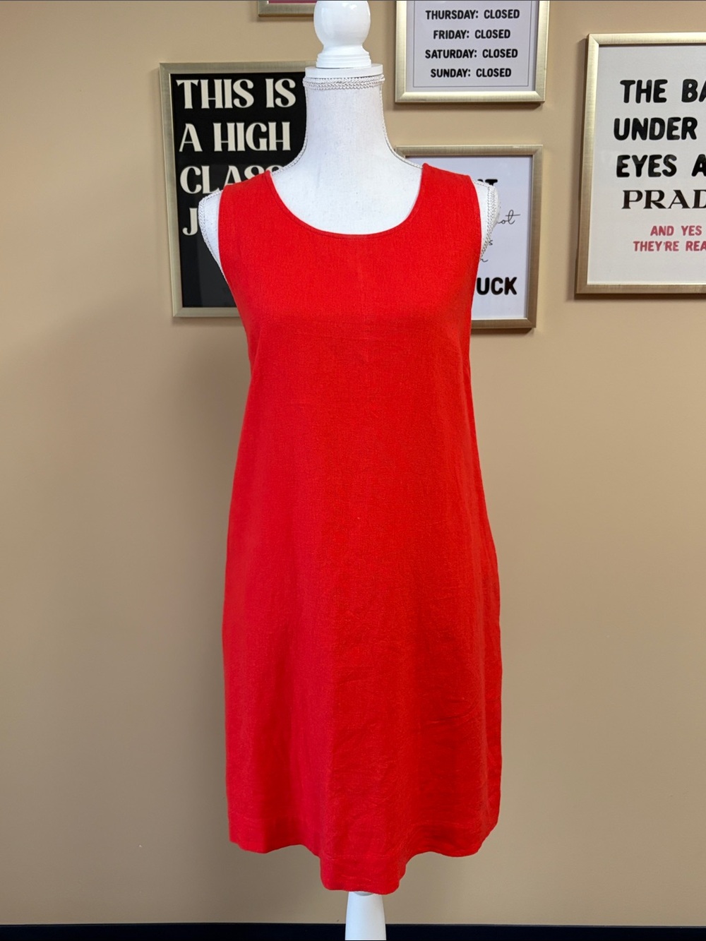 J. Crew Red Linen Dress